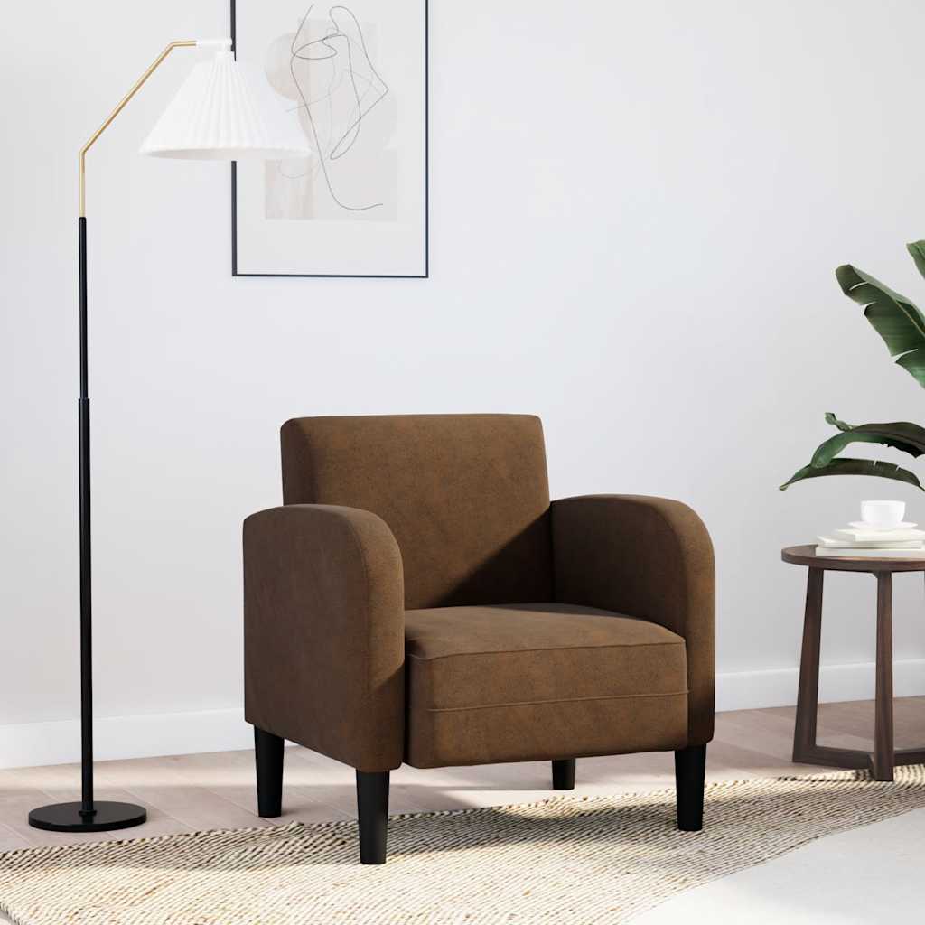 vidaXL Sofa Fotel z Podłokietnikami Brązowy 54 cm Skóra ekologiczna