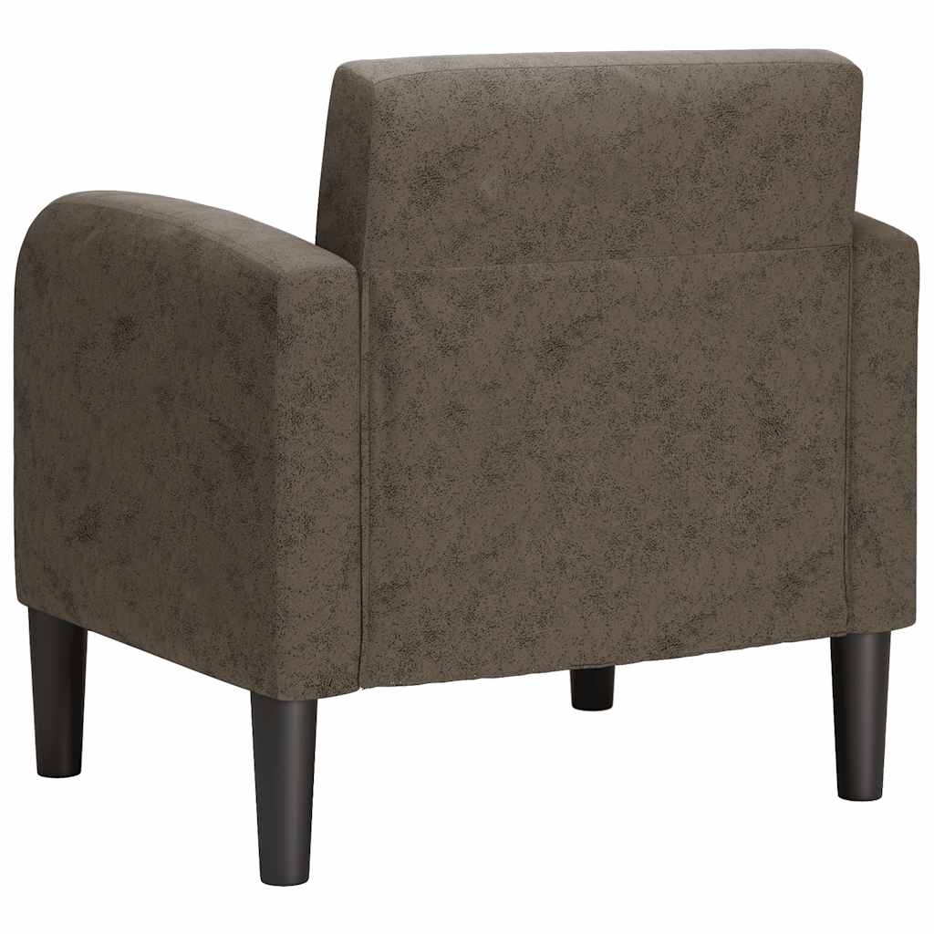 vidaXL Sofa Fotel z Podłokietnikami Ciemnoszary 54cm Skóra ekologiczna