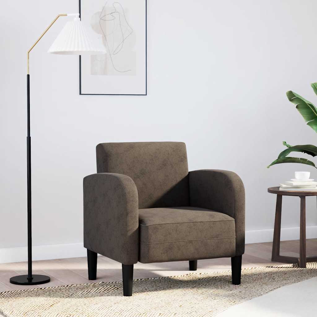 vidaXL Sofa Fotel z Podłokietnikami Ciemnoszary 54cm Skóra ekologiczna