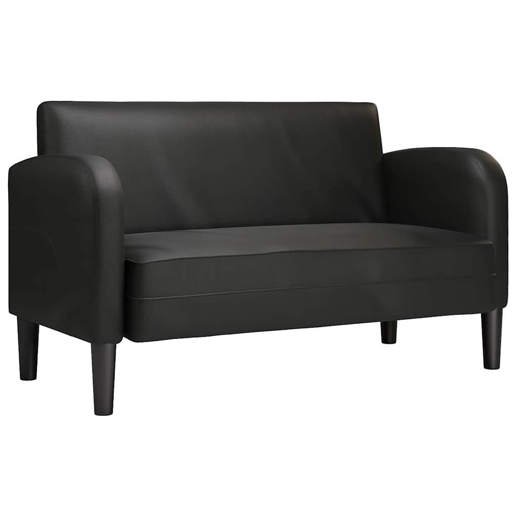 vidaXL Sofa dwuosobowa czarna 110 cm ze skóry ekologicznej