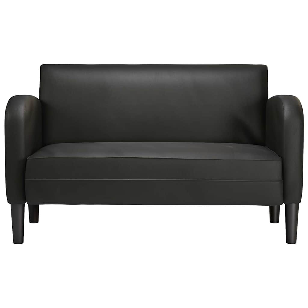vidaXL Sofa dwuosobowa czarna 110 cm ze skóry ekologicznej