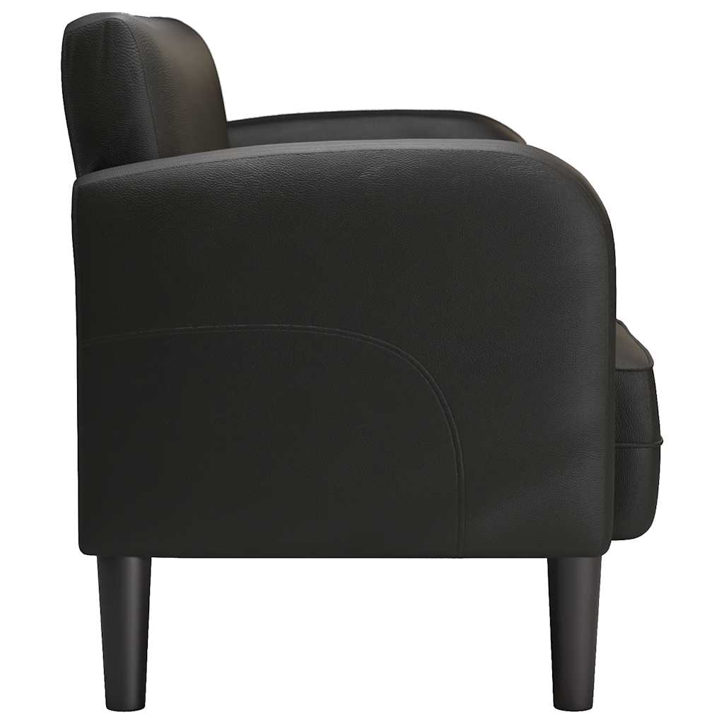 vidaXL Sofa dwuosobowa czarna 110 cm ze skóry ekologicznej