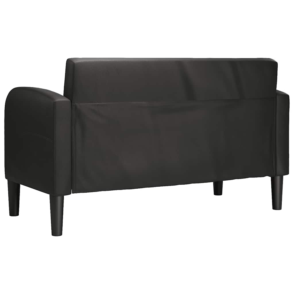 vidaXL Sofa dwuosobowa czarna 110 cm ze skóry ekologicznej