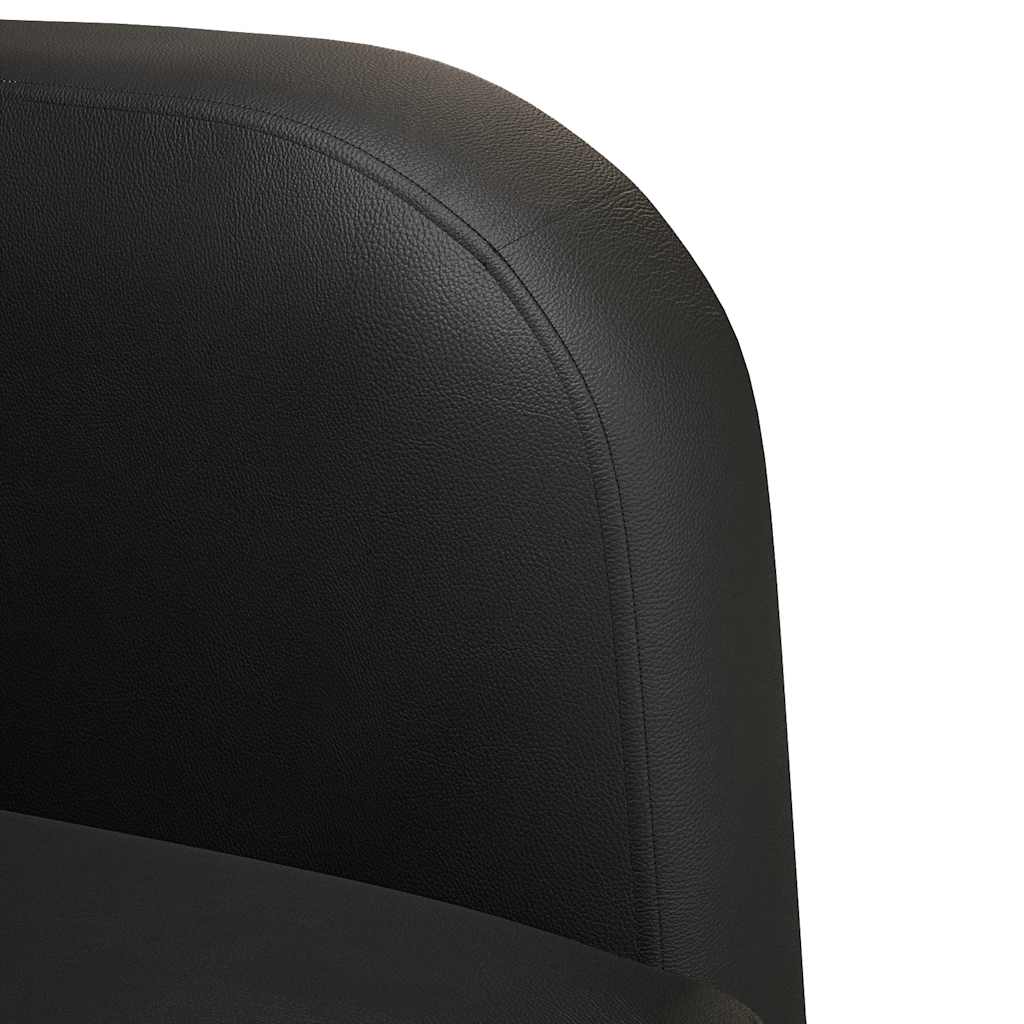 vidaXL Sofa dwuosobowa czarna 110 cm ze skóry ekologicznej