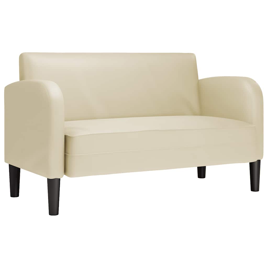vidaXL Sofa dwuosobowa kremowa 110 cm ze skóry ekologicznej