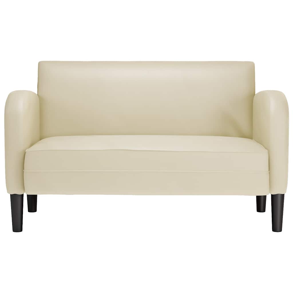 vidaXL Sofa dwuosobowa kremowa 110 cm ze skóry ekologicznej