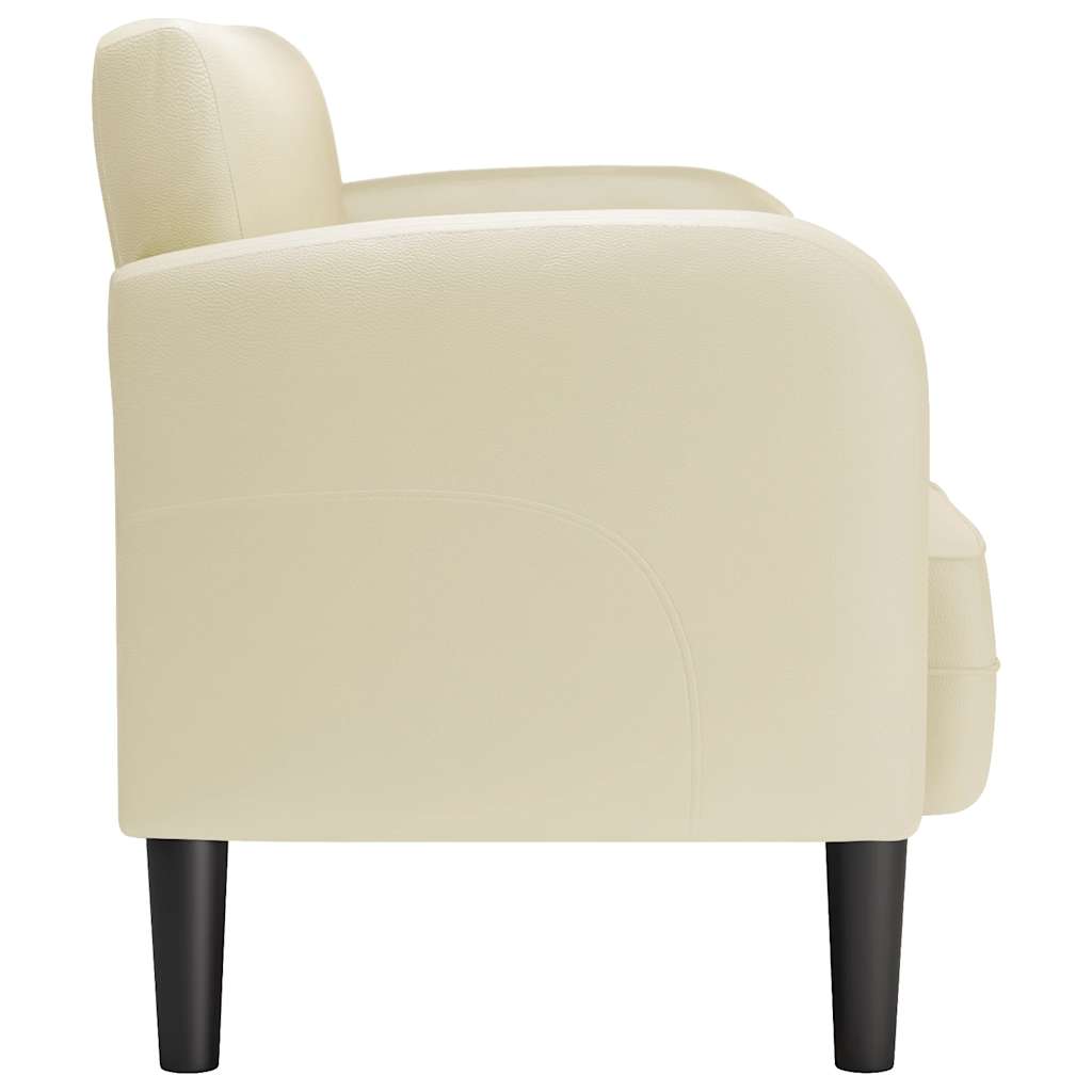 vidaXL Sofa dwuosobowa kremowa 110 cm ze skóry ekologicznej