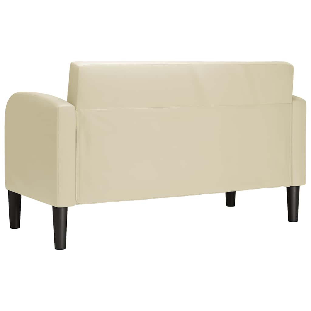 vidaXL Sofa dwuosobowa kremowa 110 cm ze skóry ekologicznej