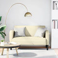 vidaXL Sofa dwuosobowa kremowa 110 cm ze skóry ekologicznej