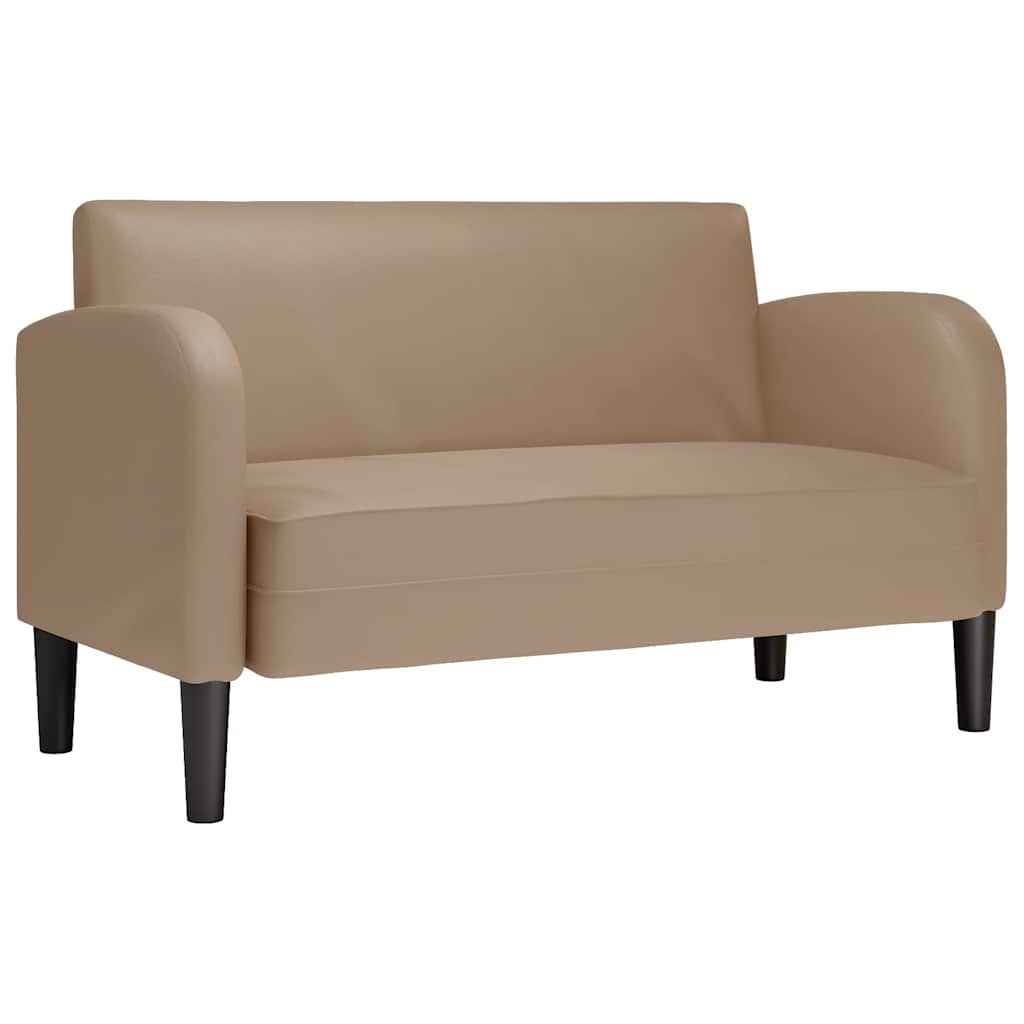 vidaXL Sofa dwuosobowa Cappuccino 110 cm Skóra ekologiczna