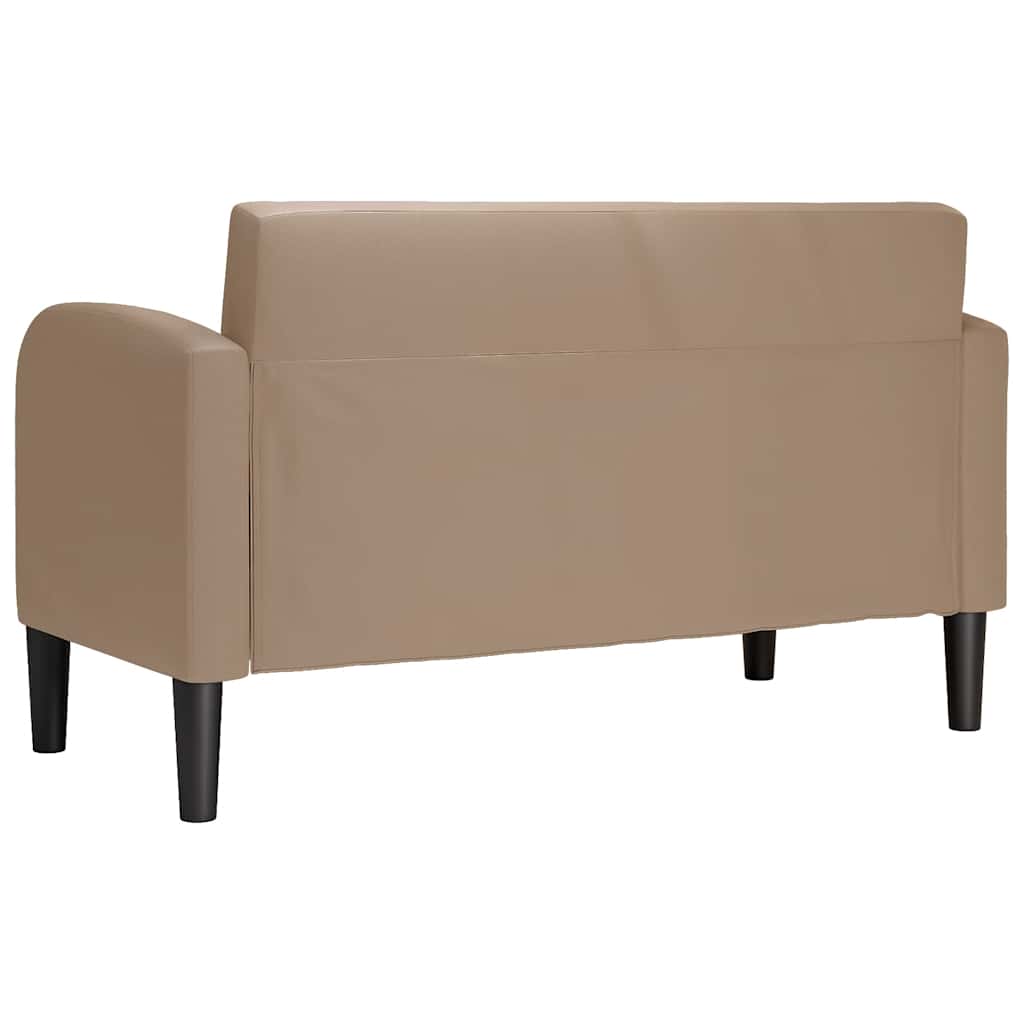 vidaXL Sofa dwuosobowa Cappuccino 110 cm Skóra ekologiczna