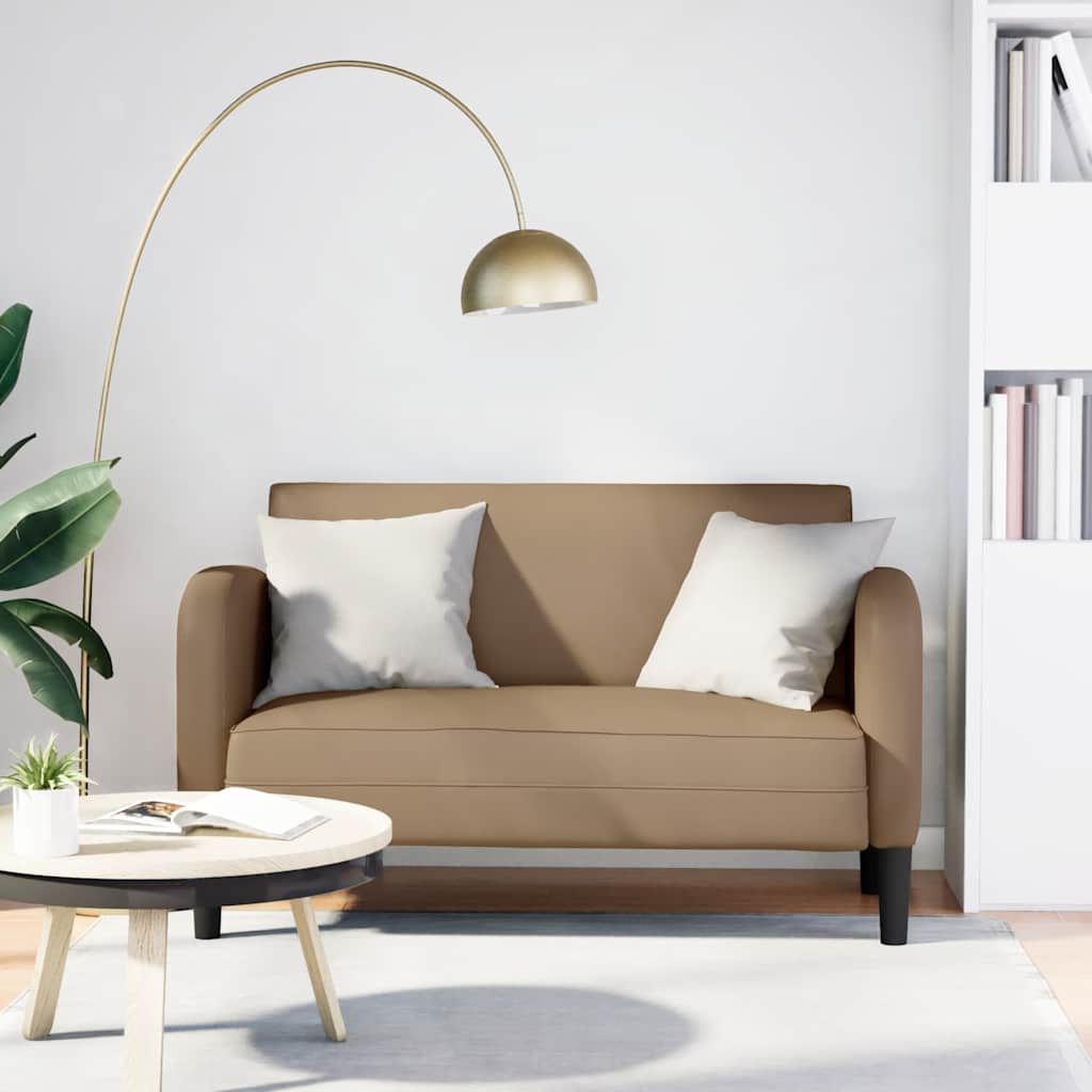 vidaXL Sofa dwuosobowa Cappuccino 110 cm Skóra ekologiczna