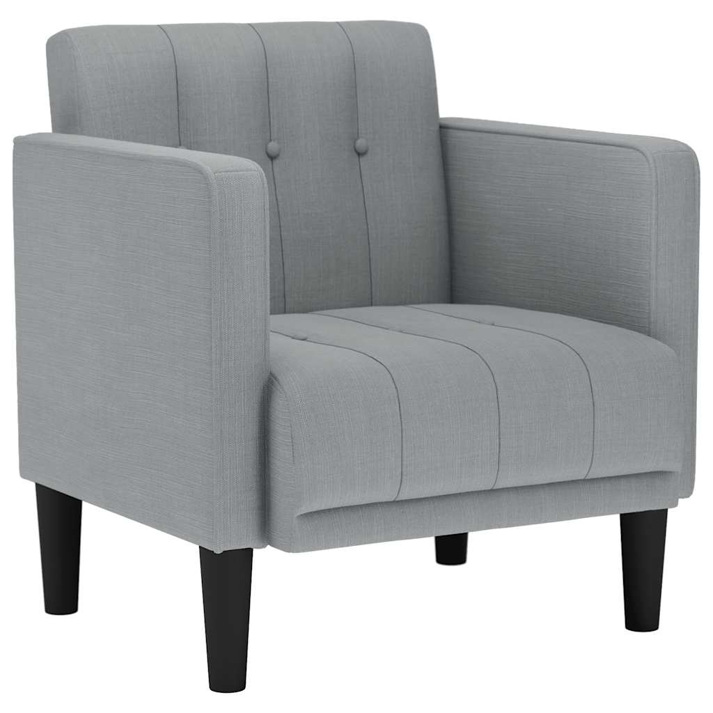 vidaXL Sofa Fotel z Podłokietnikami Jasnoszary 53 cm Tkanina