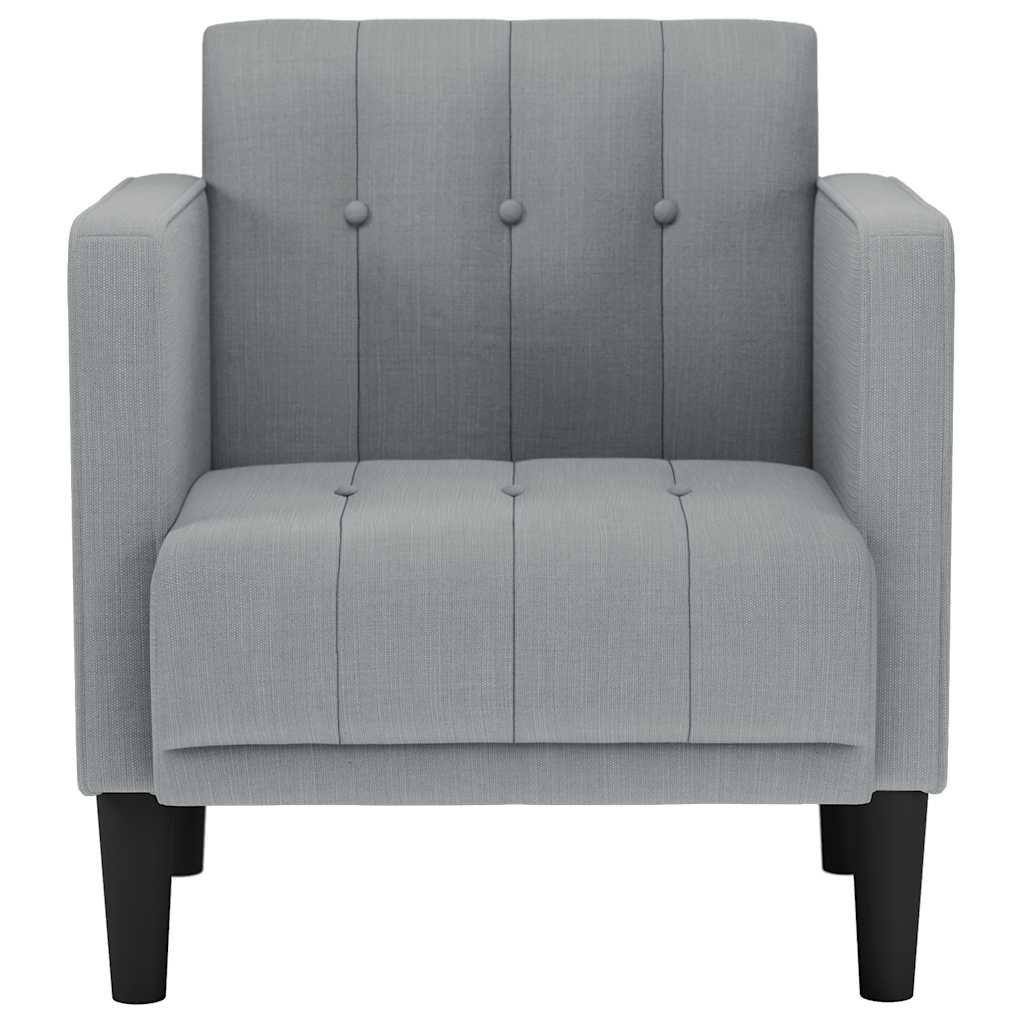 vidaXL Sofa Fotel z Podłokietnikami Jasnoszary 53 cm Tkanina