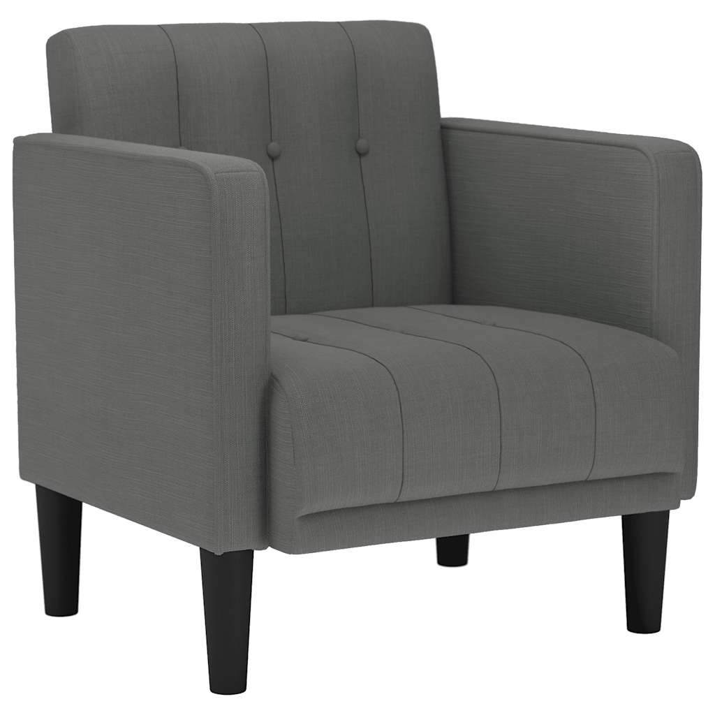 vidaXL Sofa Fotel z Podłokietnikami Ciemnoszary 53 cm Tkanina