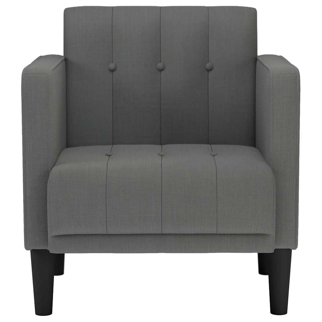 vidaXL Sofa Fotel z Podłokietnikami Ciemnoszary 53 cm Tkanina