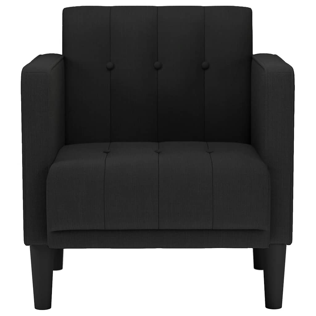 vidaXL Sofa Fotel z Podłokietnikami Czarny 53 cm Tkanina