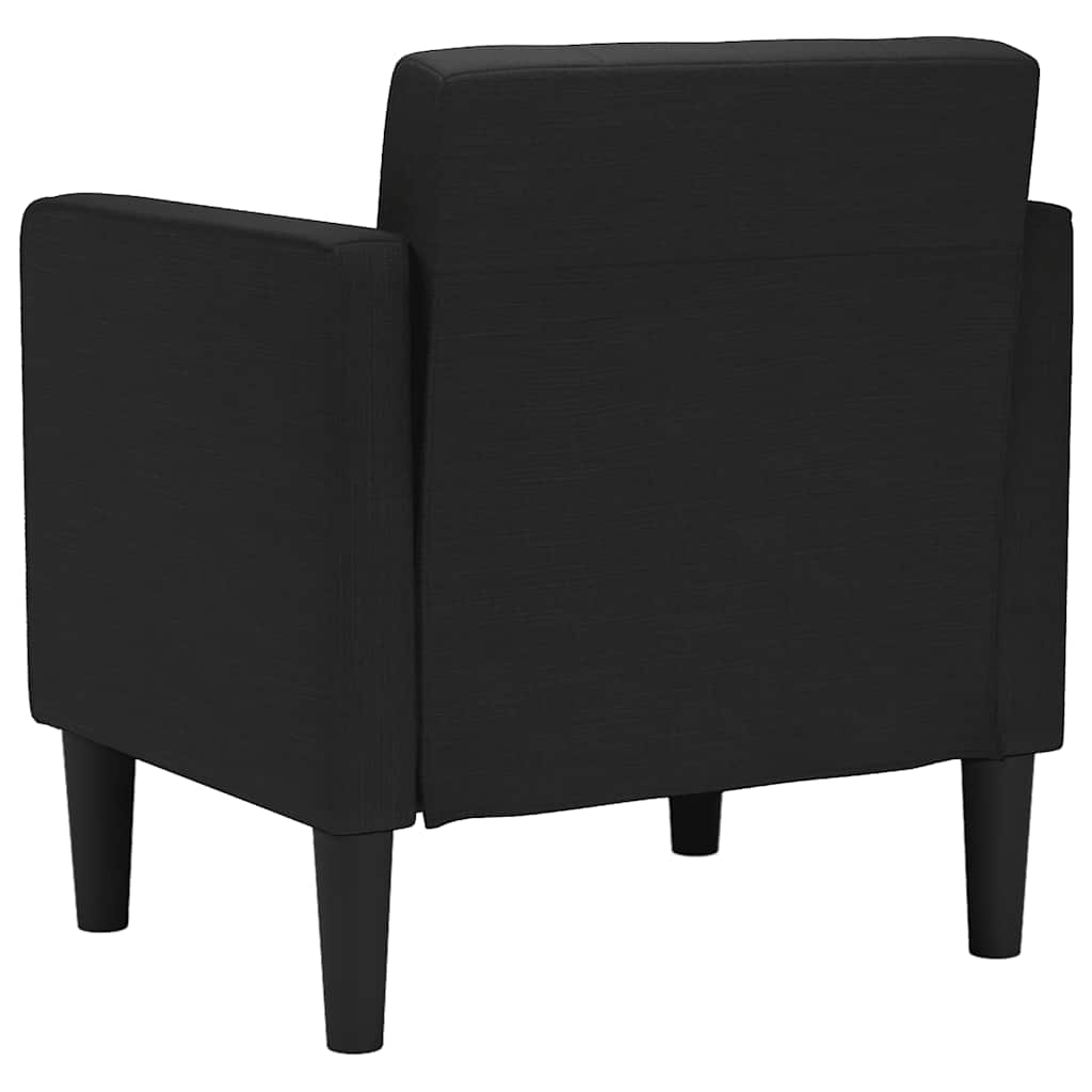 vidaXL Sofa Fotel z Podłokietnikami Czarny 53 cm Tkanina