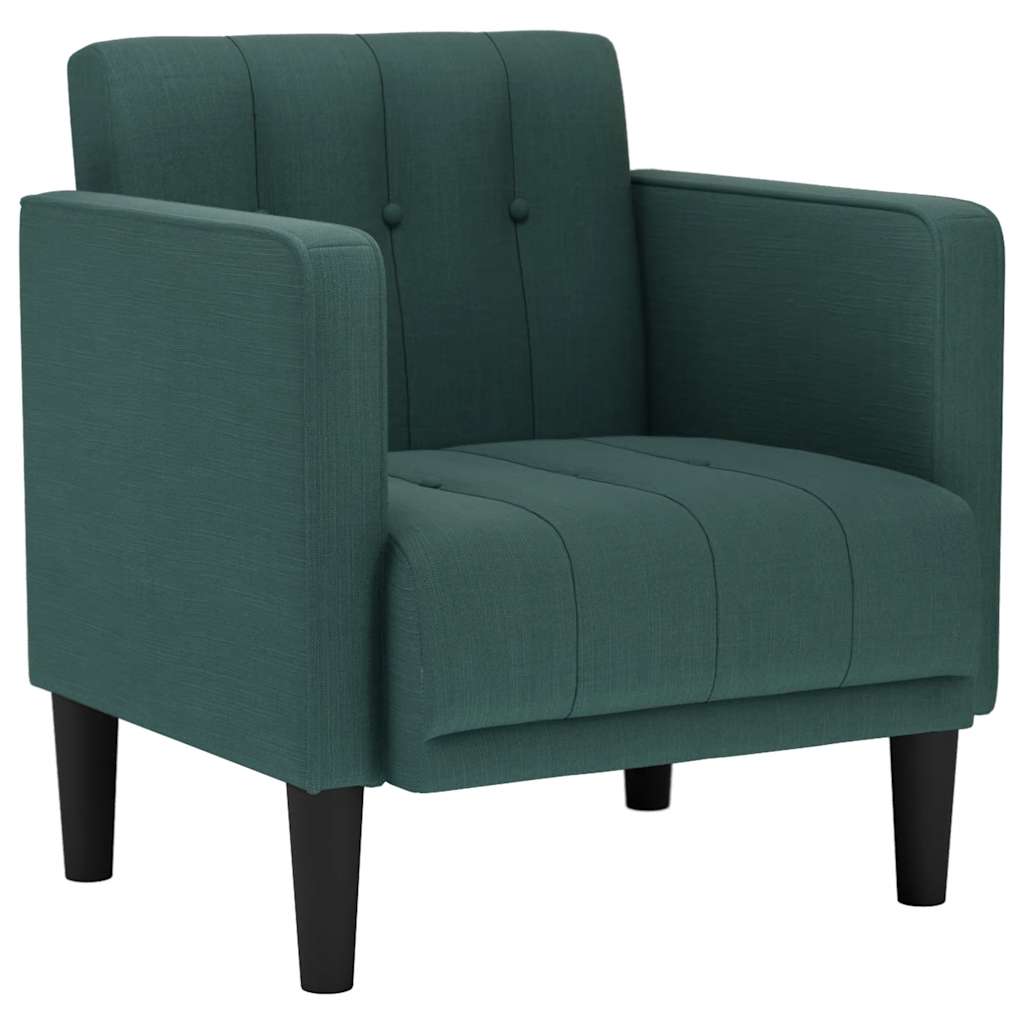 vidaXL Sofa Fotel z Podłokietnikami Ciemnozielony 53 cm Tkanina