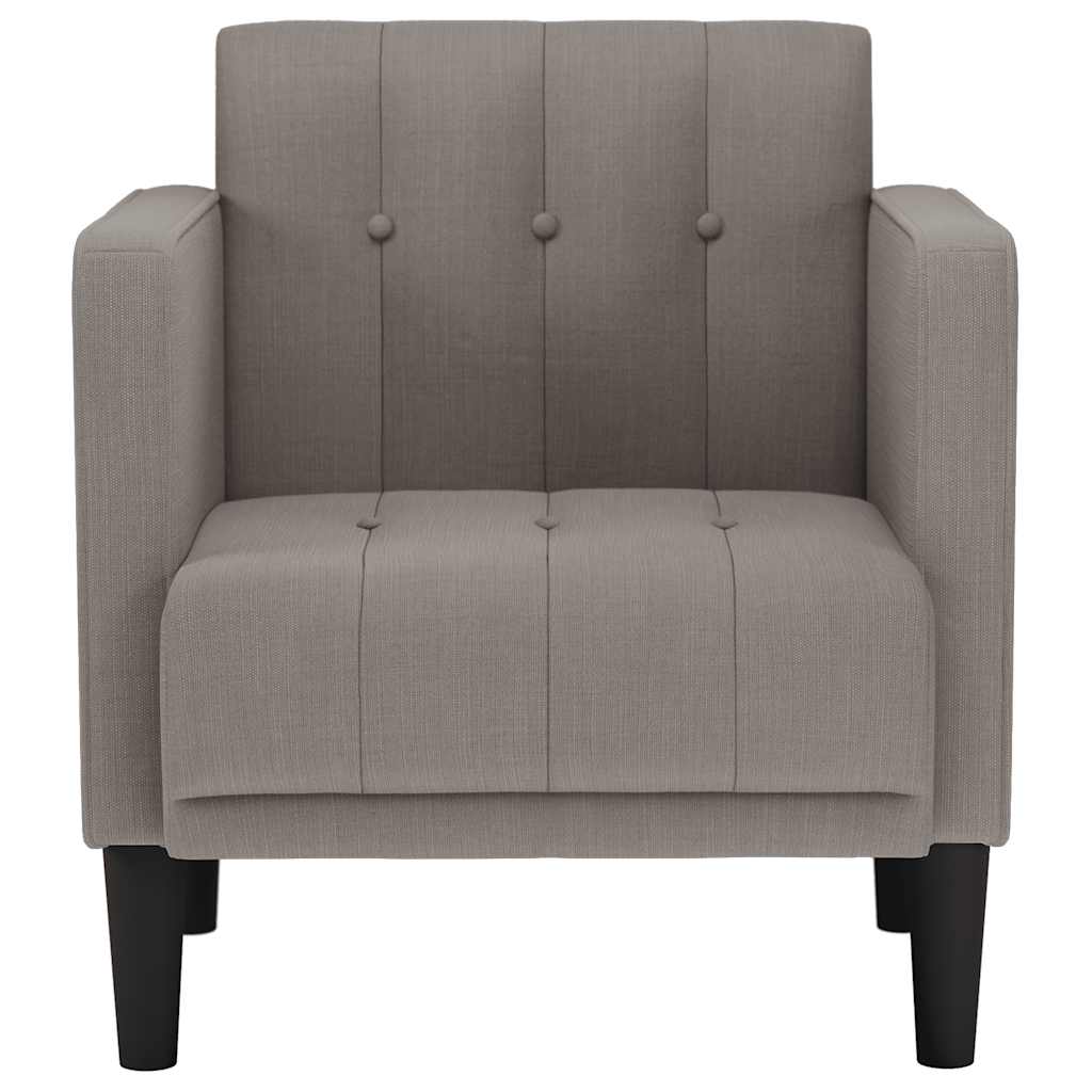 vidaXL Sofa Fotel z Podłokietnikami Taupe 53 cm Tkanina