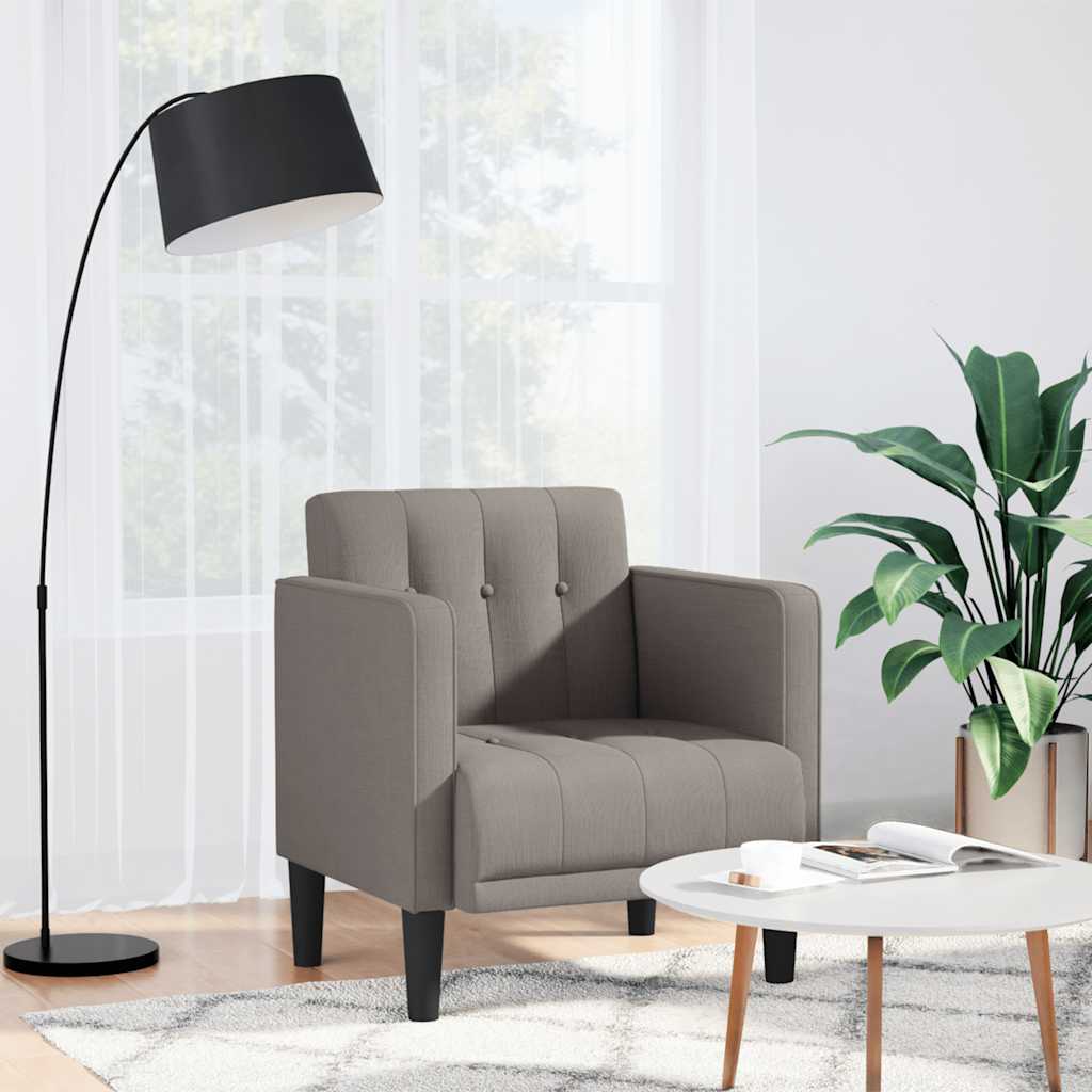 vidaXL Sofa Fotel z Podłokietnikami Taupe 53 cm Tkanina