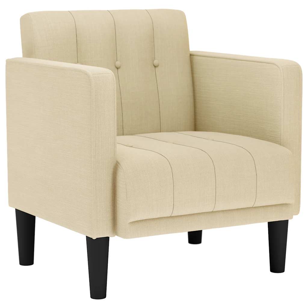 vidaXL Sofa Fotel z Podłokietnikami Kremowy 53 cm Tkanina