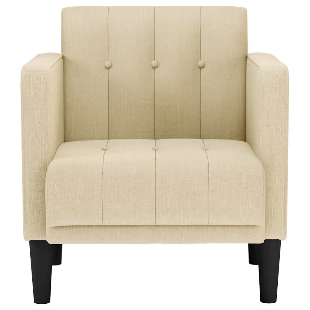 vidaXL Sofa Fotel z Podłokietnikami Kremowy 53 cm Tkanina