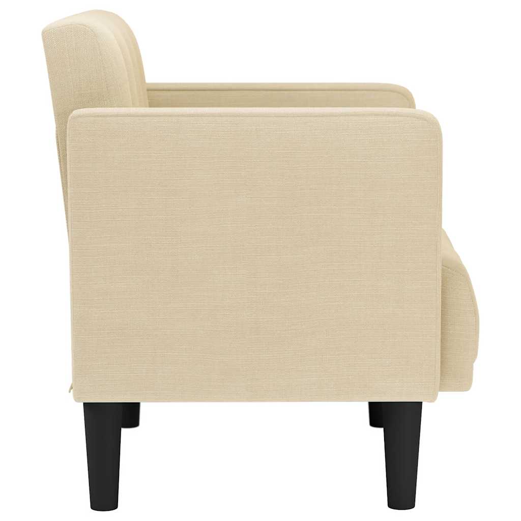 vidaXL Sofa Fotel z Podłokietnikami Kremowy 53 cm Tkanina