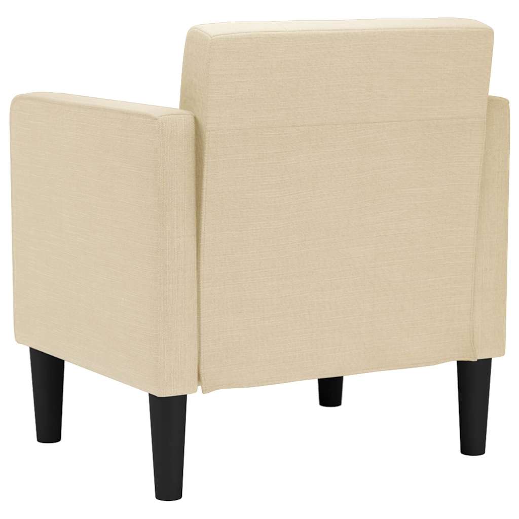 vidaXL Sofa Fotel z Podłokietnikami Kremowy 53 cm Tkanina