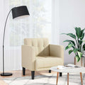 vidaXL Sofa Fotel z Podłokietnikami Kremowy 53 cm Tkanina