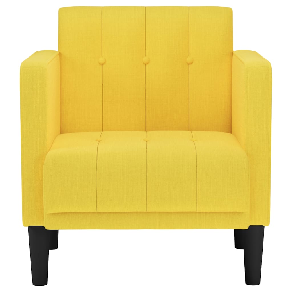 vidaXL Sofa Fotel z Podłokietnikami Jasnożółty 53 cm Tkanina