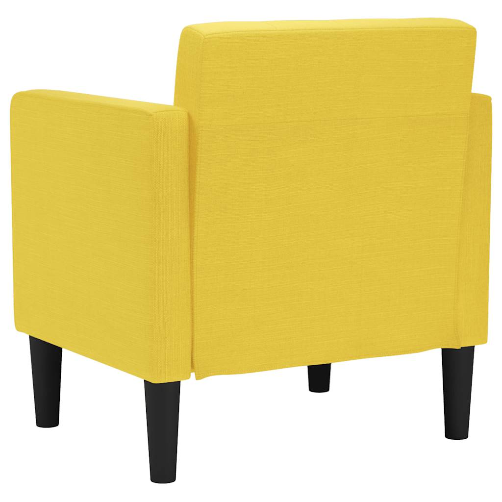 vidaXL Sofa Fotel z Podłokietnikami Jasnożółty 53 cm Tkanina
