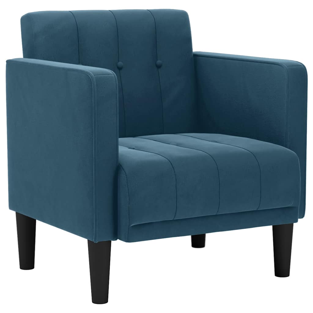vidaXL Sofa Fotel z Podłokietnikami Niebieski 53 cm Aksamit