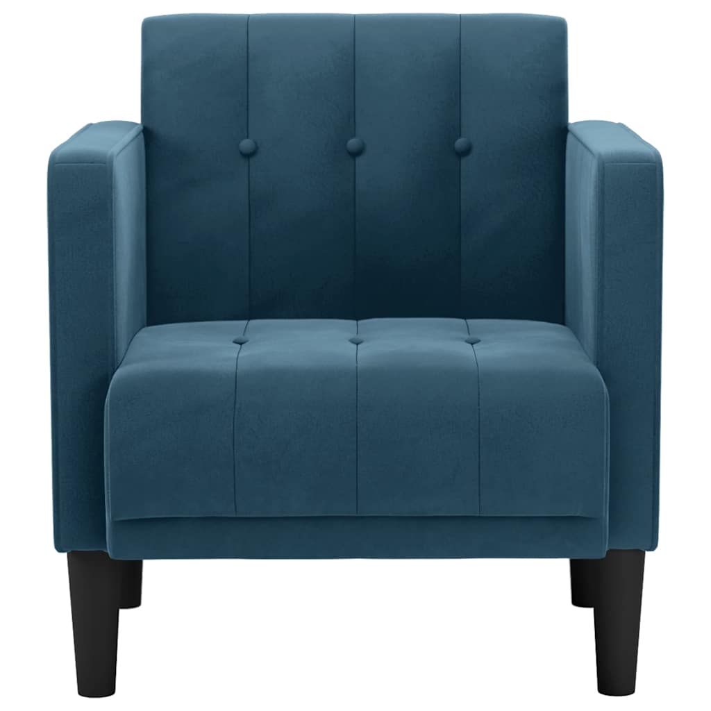vidaXL Sofa Fotel z Podłokietnikami Niebieski 53 cm Aksamit