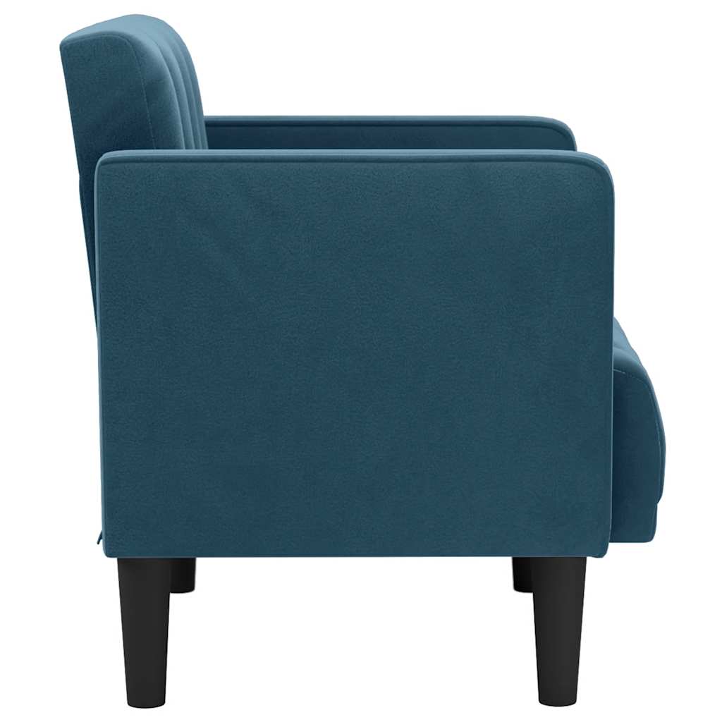 vidaXL Sofa Fotel z Podłokietnikami Niebieski 53 cm Aksamit