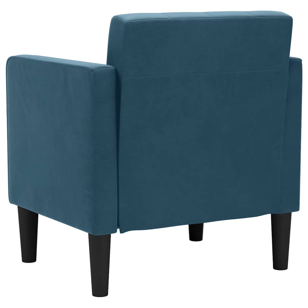 vidaXL Sofa Fotel z Podłokietnikami Niebieski 53 cm Aksamit