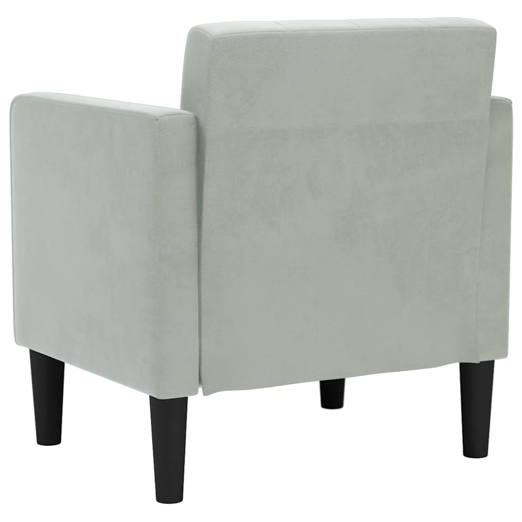 vidaXL Sofa Fotel z Podłokietnikami Jasnoszary 53 cm Aksamit