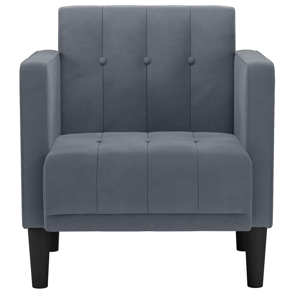 vidaXL Sofa Fotel z Podłokietnikami Ciemnoszary 53 cm Aksamit