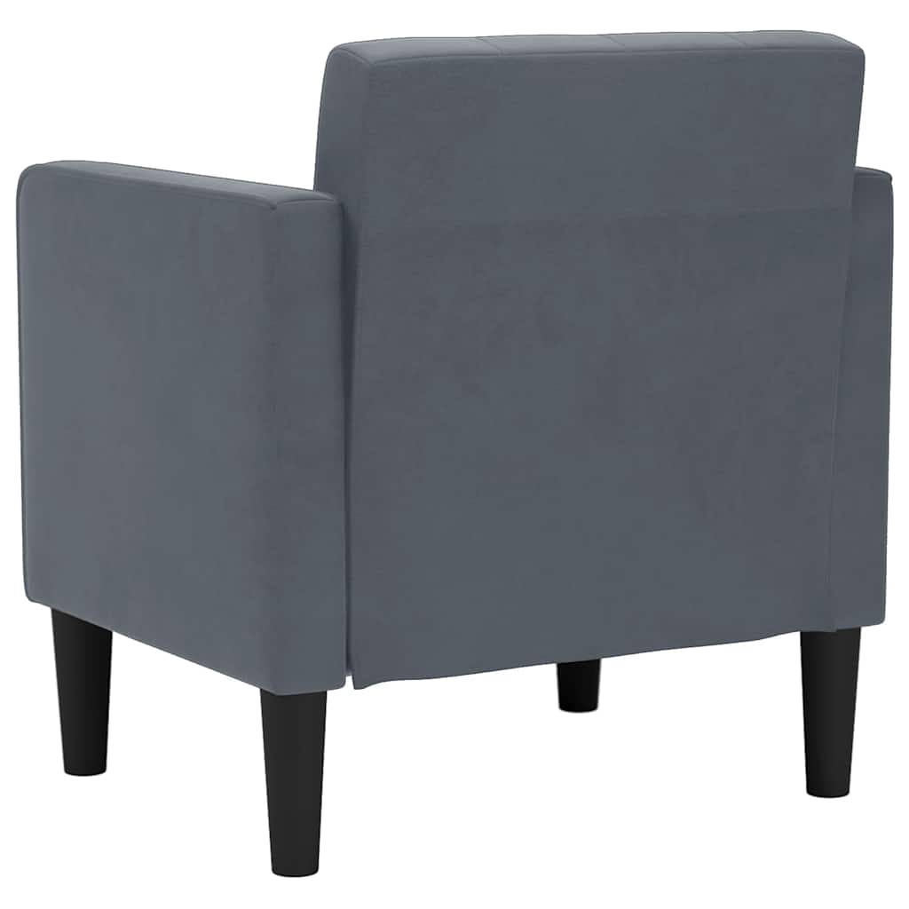 vidaXL Sofa Fotel z Podłokietnikami Ciemnoszary 53 cm Aksamit