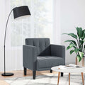 vidaXL Sofa Fotel z Podłokietnikami Ciemnoszary 53 cm Aksamit