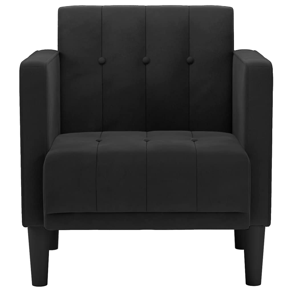 vidaXL Sofa Fotel z Podłokietnikami Czarny 53 cm Aksamit