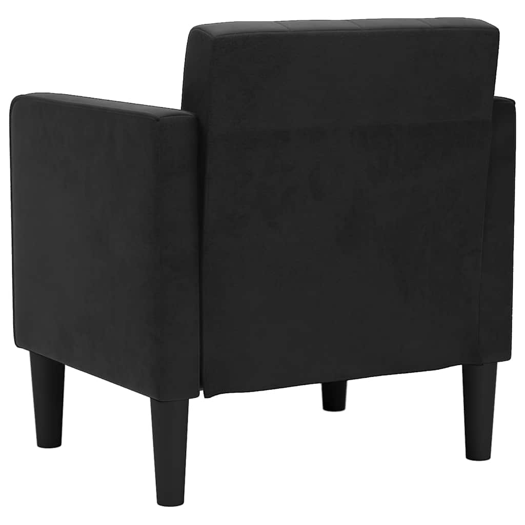 vidaXL Sofa Fotel z Podłokietnikami Czarny 53 cm Aksamit