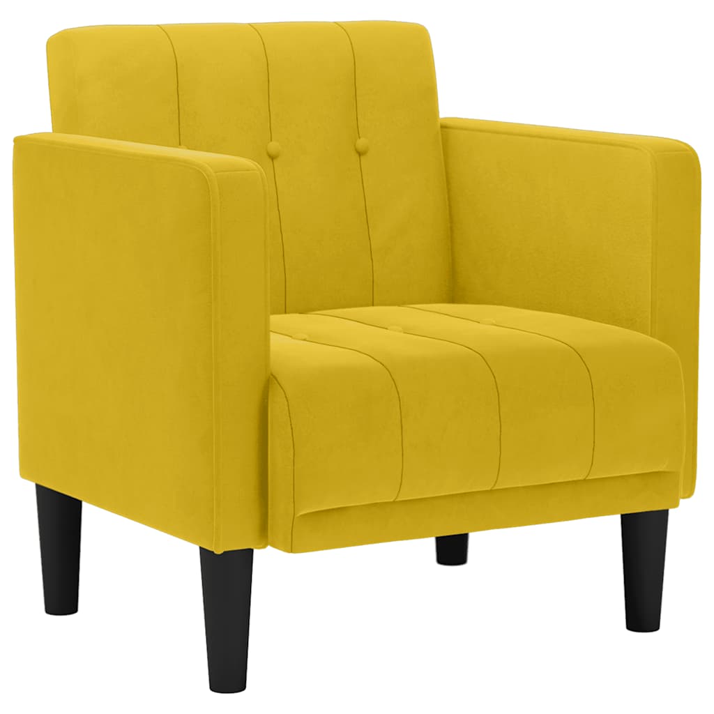 vidaXL Sofa Fotel z Podłokietnikami Żółty 53 cm Aksamit