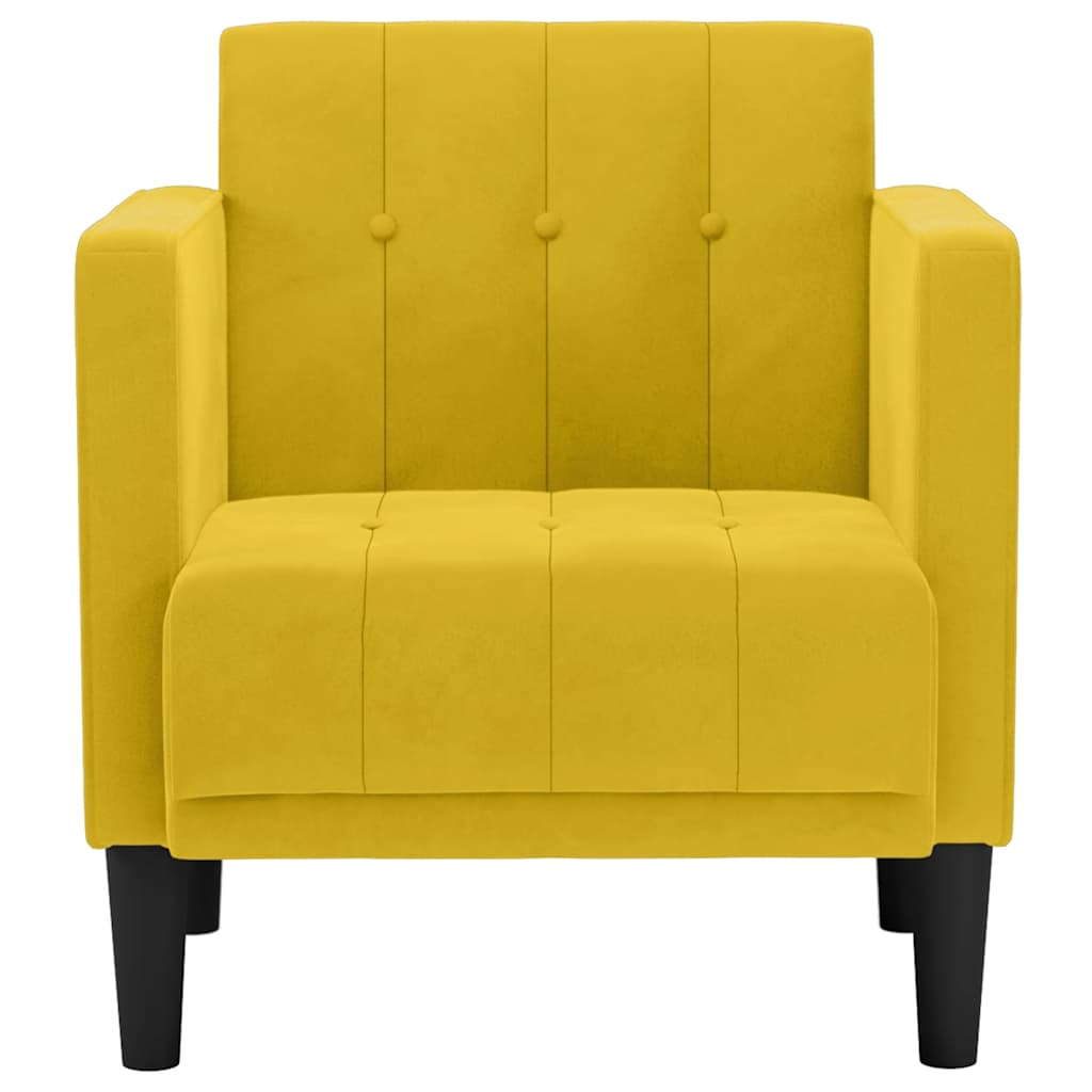 vidaXL Sofa Fotel z Podłokietnikami Żółty 53 cm Aksamit