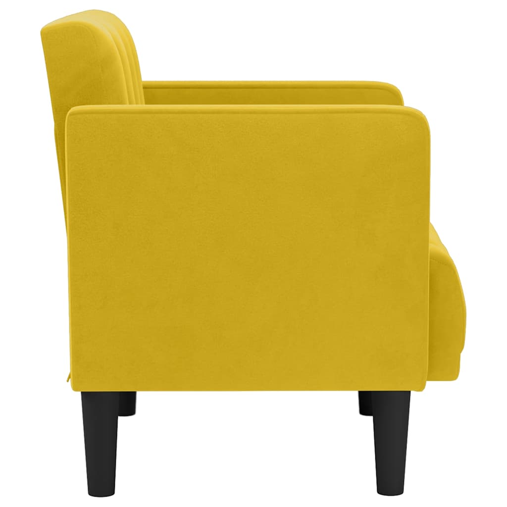 vidaXL Sofa Fotel z Podłokietnikami Żółty 53 cm Aksamit