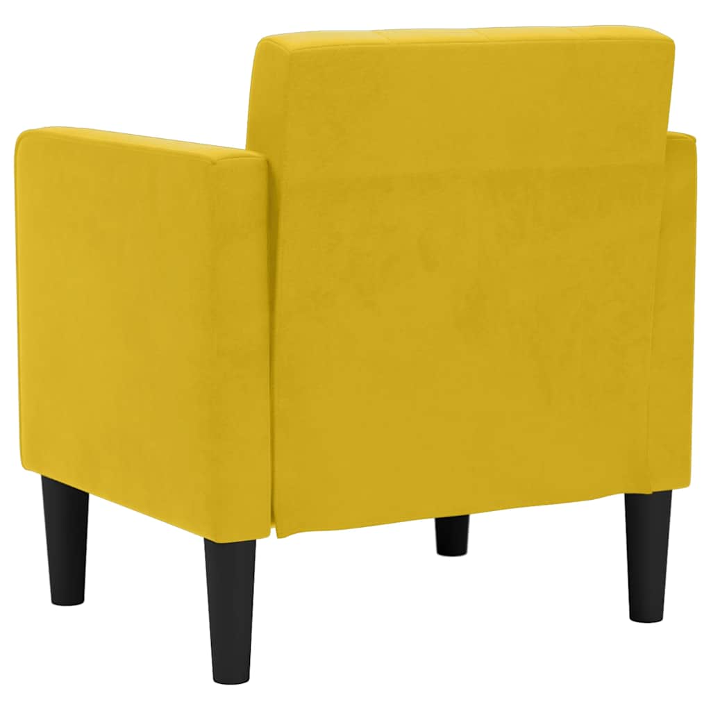 vidaXL Sofa Fotel z Podłokietnikami Żółty 53 cm Aksamit