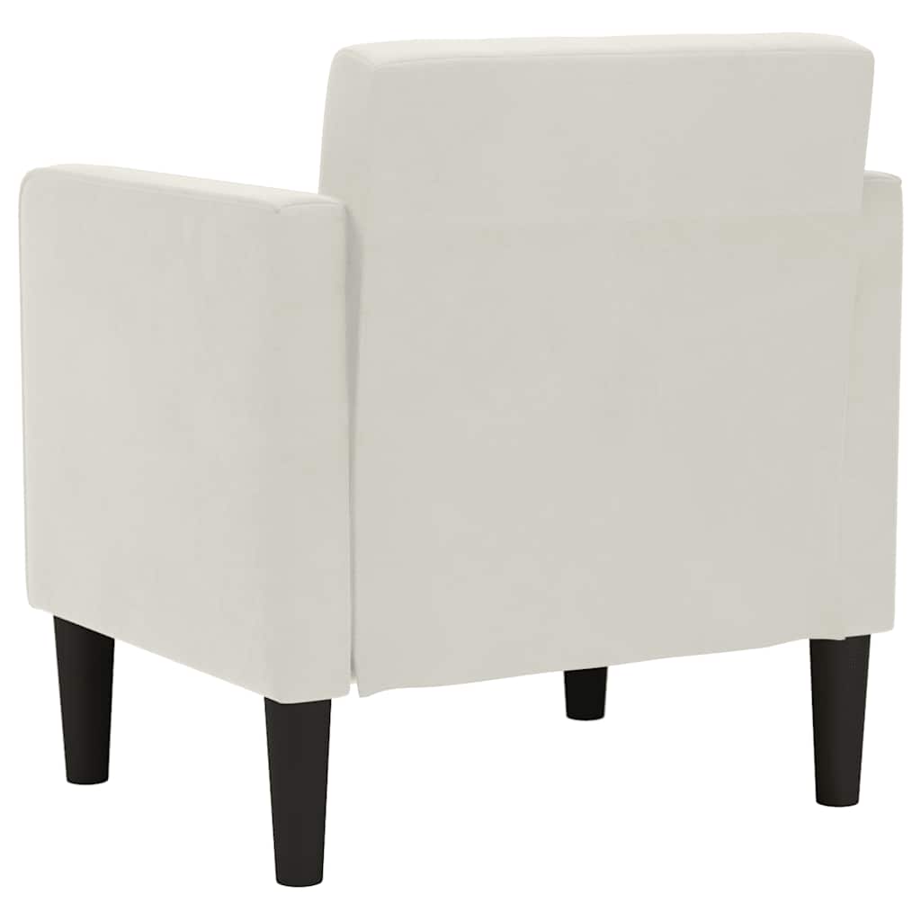 vidaXL Sofa Fotel z Podłokietnikami Kremowy 53 cm Aksamit