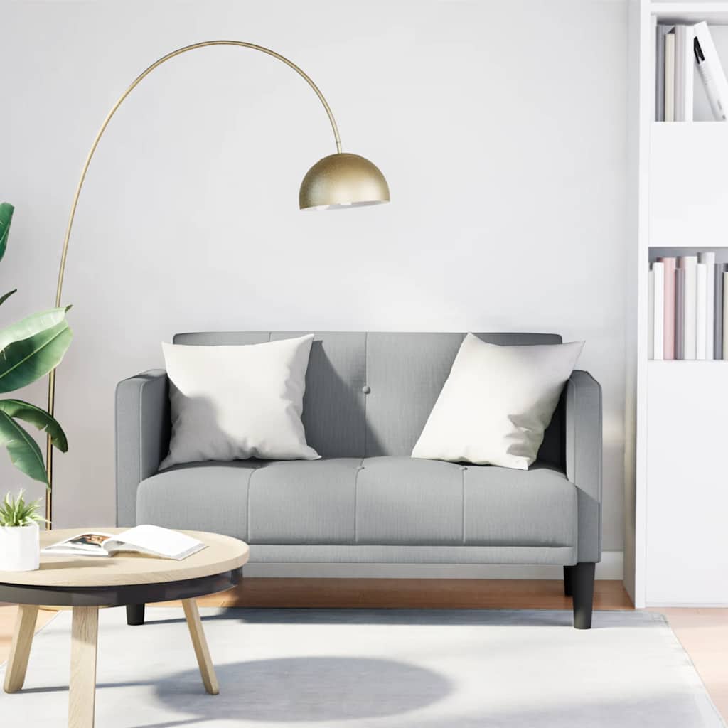 vidaXL Sofa dwuosobowa Jasnoszara 111 cm Tkanina