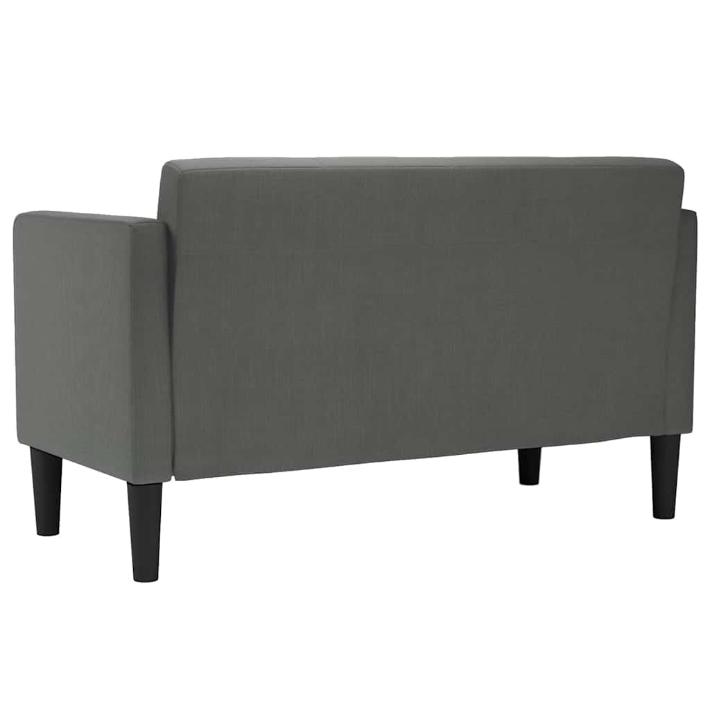 vidaXL Sofa dwuosobowa Ciemnoszara 111 cm Tkanina