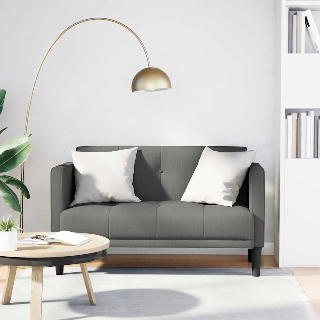 vidaXL Sofa dwuosobowa Ciemnoszara 111 cm Tkanina